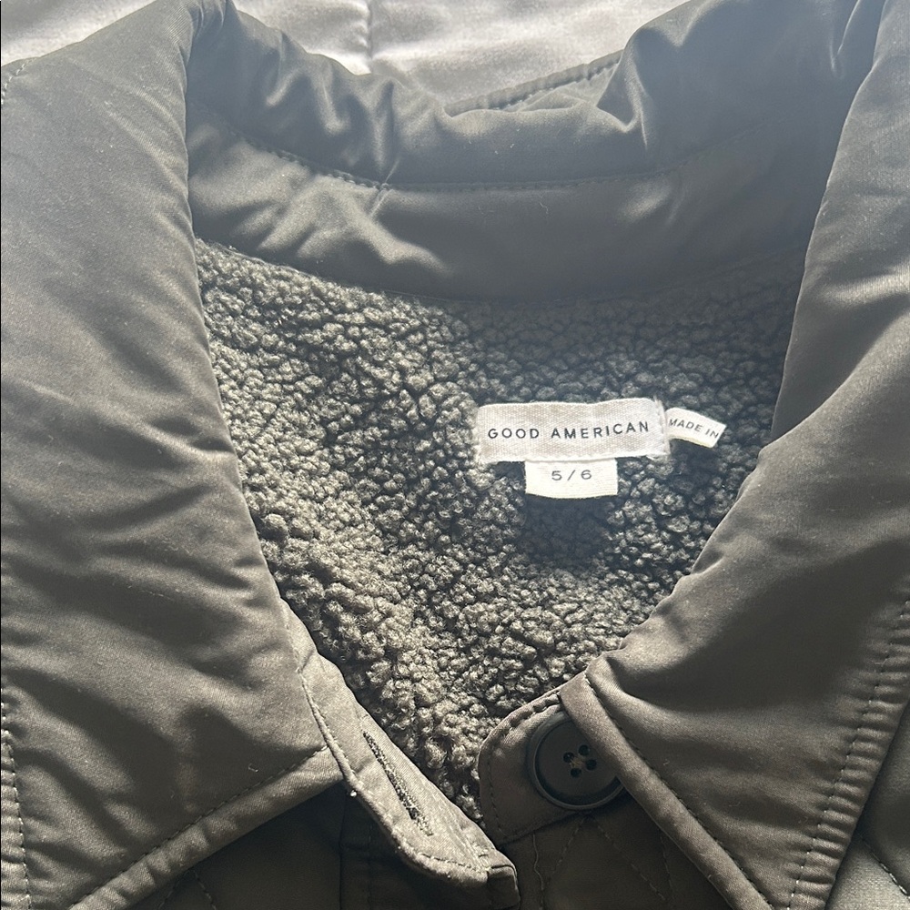 Good American Dark Olive Coat